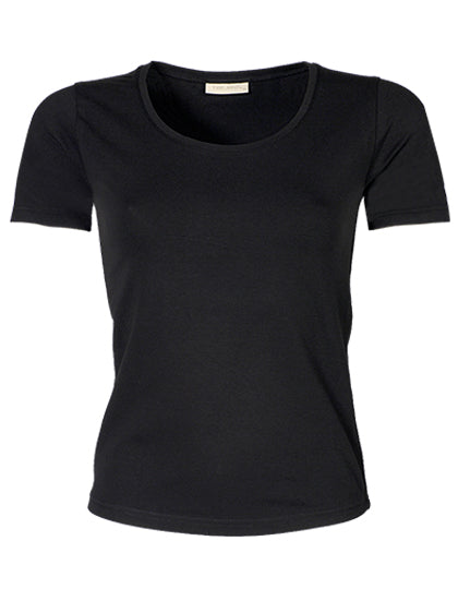 Tee Jays Damen Stretch T-Shirt Rundhals | Jersey | 40 °C waschbar | Fashion T-Shirts - Black