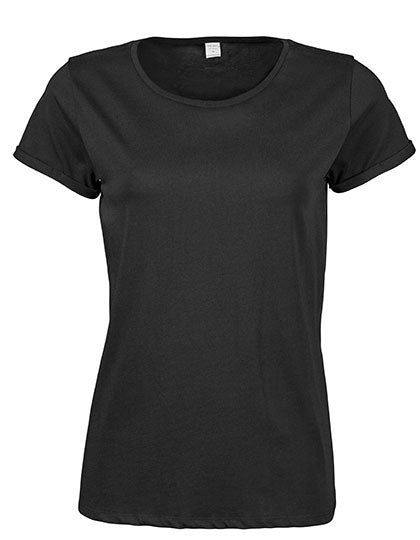 Tee Jays Women’s Roll-Up Tee Schwarz | Rundhals | Damen T-Shirts | 160 g/m² - Black