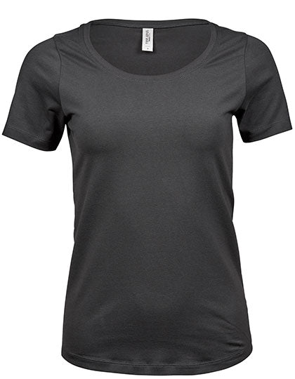 Tee Jays Damen Stretch T-Shirt Rundhals | Jersey | 40 °C waschbar | Fashion T-Shirts - Dark Grey (Solid)