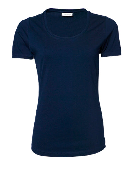 Tee Jays Damen Stretch T-Shirt Rundhals | Jersey | 40 °C waschbar | Fashion T-Shirts - Navy