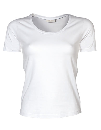 Tee Jays Damen Stretch T-Shirt Rundhals | Jersey | 40 °C waschbar | Fashion T-Shirts - White