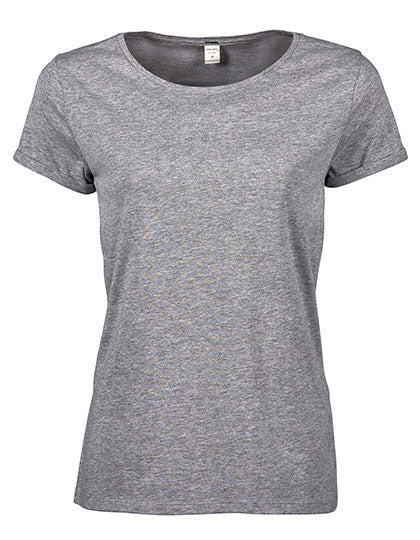 Tee Jays Women’s Roll-Up Tee Schwarz | Rundhals | Damen T-Shirts | 160 g/m² - Heather Grey