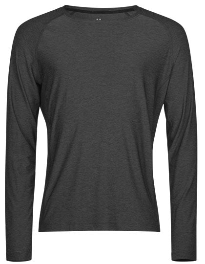 Tee Jays Long Sleeve CoolDry T-Shirt Schwarz | Stretch | Herren T-Shirts - Black Melange