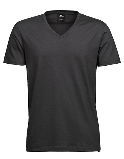 Tee Jays V-Neck Sof T-Shirt Schwarz | Herren T-Shirts | 185 g/m² | Modisch & Bequem - Dark Grey (Solid)